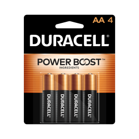 Duracell Coppertop AA Battery with POWER BOOST‚Ñ¢, 4 Pack Long-Lasting Batteries